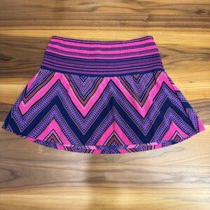 Express Pink and Blue Patterned Skirt